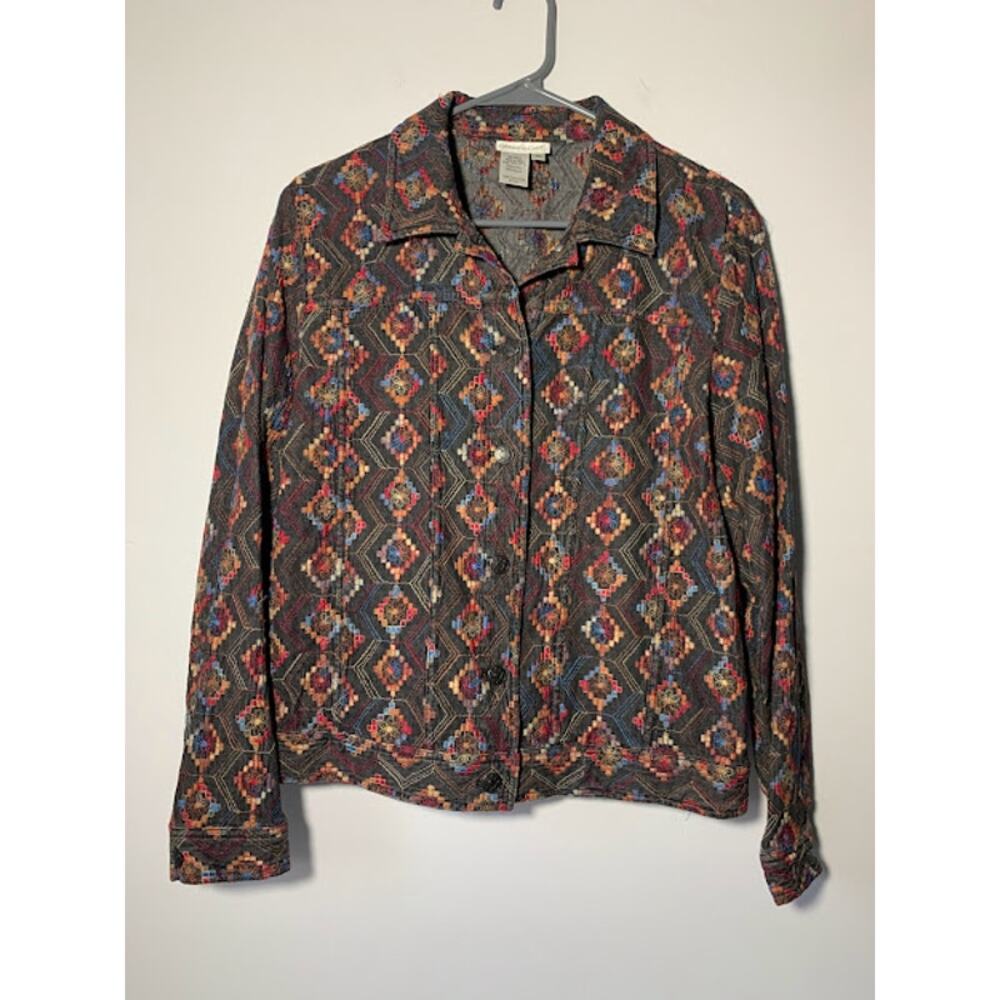 Coldwater Creek Female embroidered denim jacket